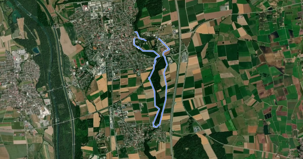 Маршрут Wanderweg 4 Stadt Illertissen на спутниковом снимке