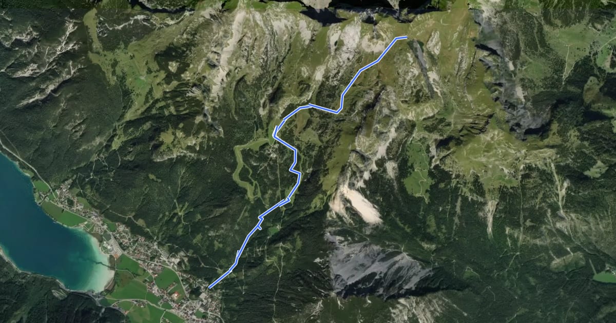 Маршрут Wanderweg 401 на спутниковом снимке