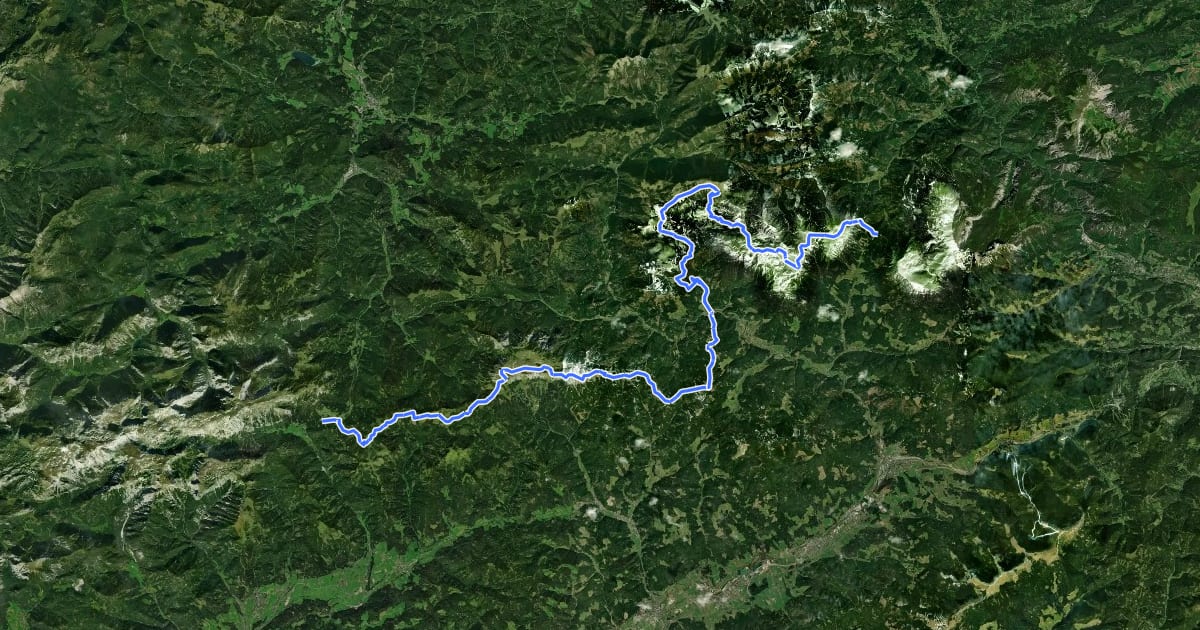 Маршрут Wanderweg 401 на спутниковом снимке