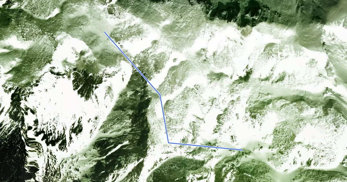 Маршрут Wanderweg 401a на спутниковом снимке