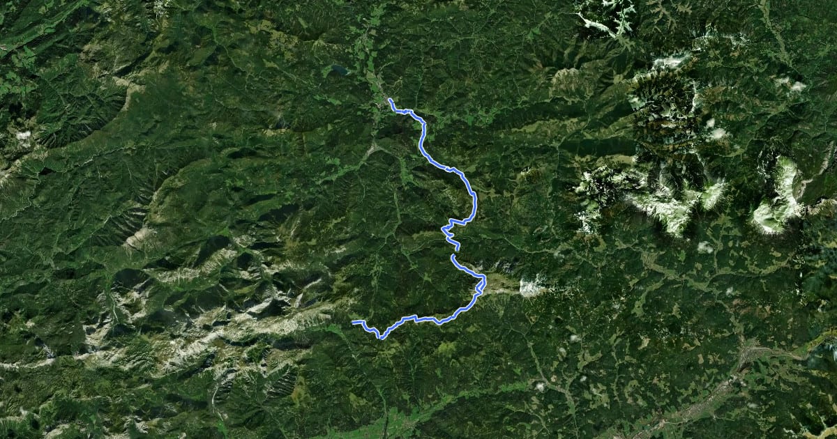 Маршрут Wanderweg 405 на спутниковом снимке
