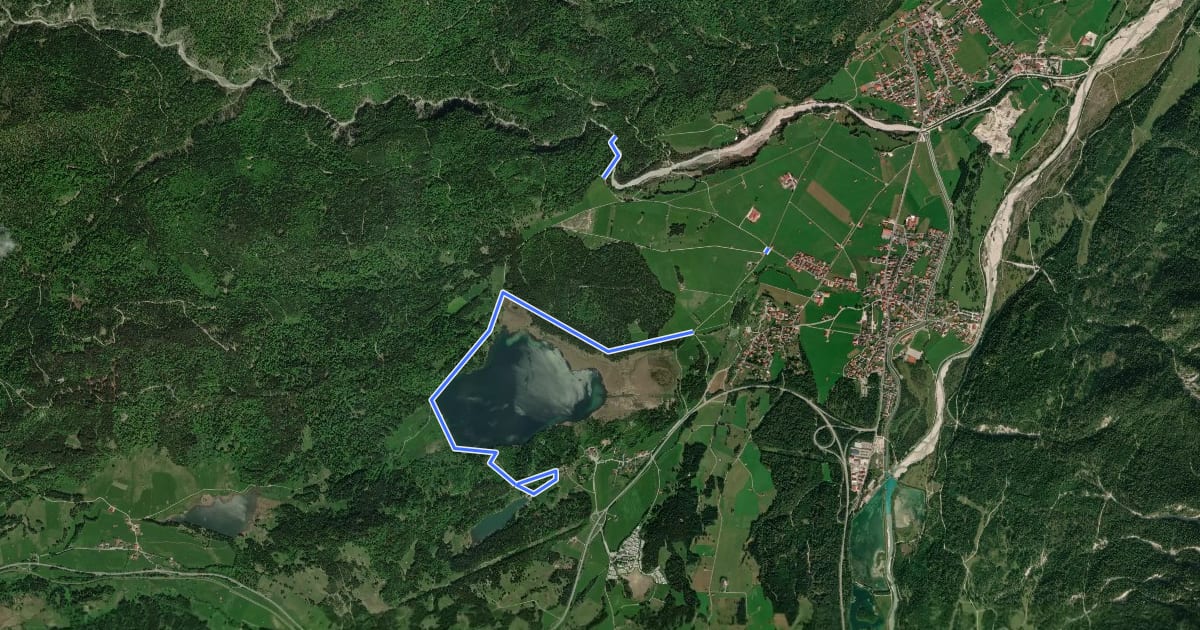 Маршрут Wanderweg 405 (blau) на спутниковом снимке