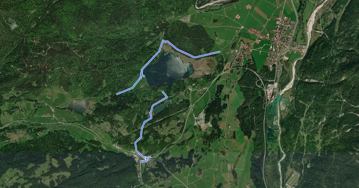 Маршрут Wanderweg 406 (grün) на спутниковом снимке