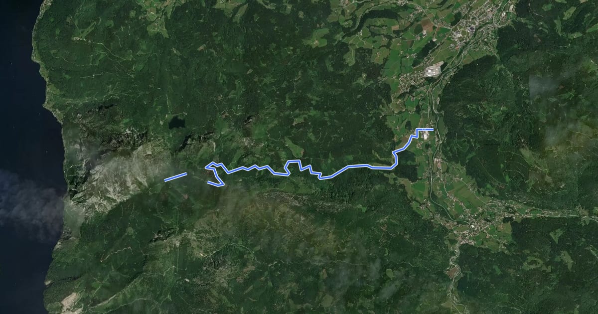 Маршрут Wanderweg 411 на спутниковом снимке
