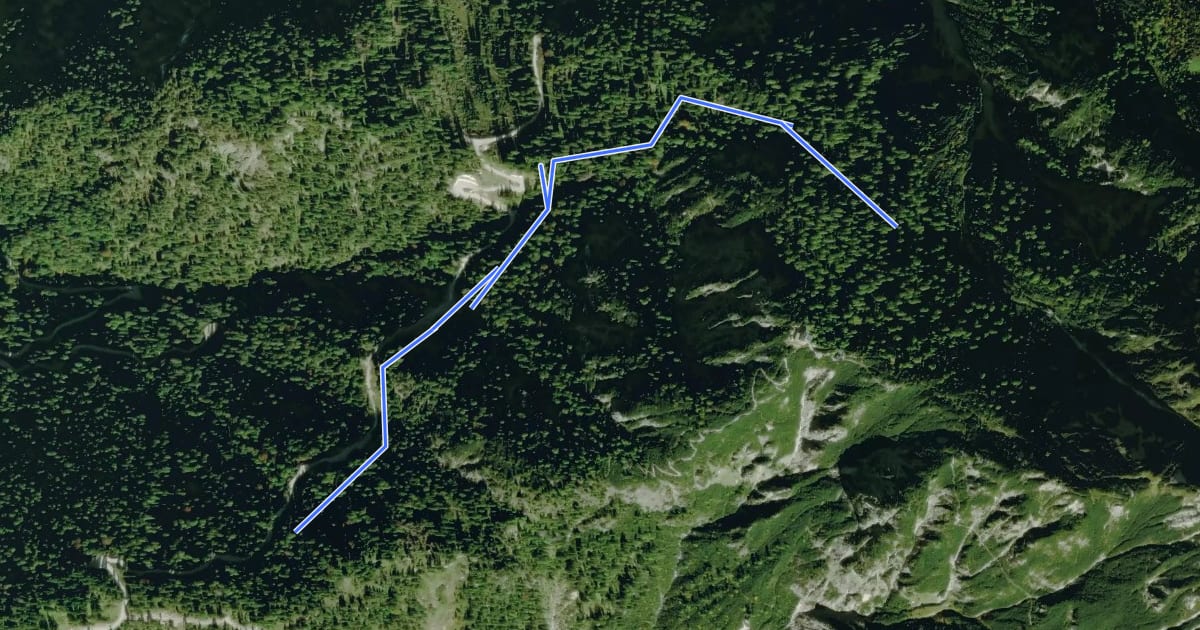 Маршрут Wanderweg 412a на спутниковом снимке