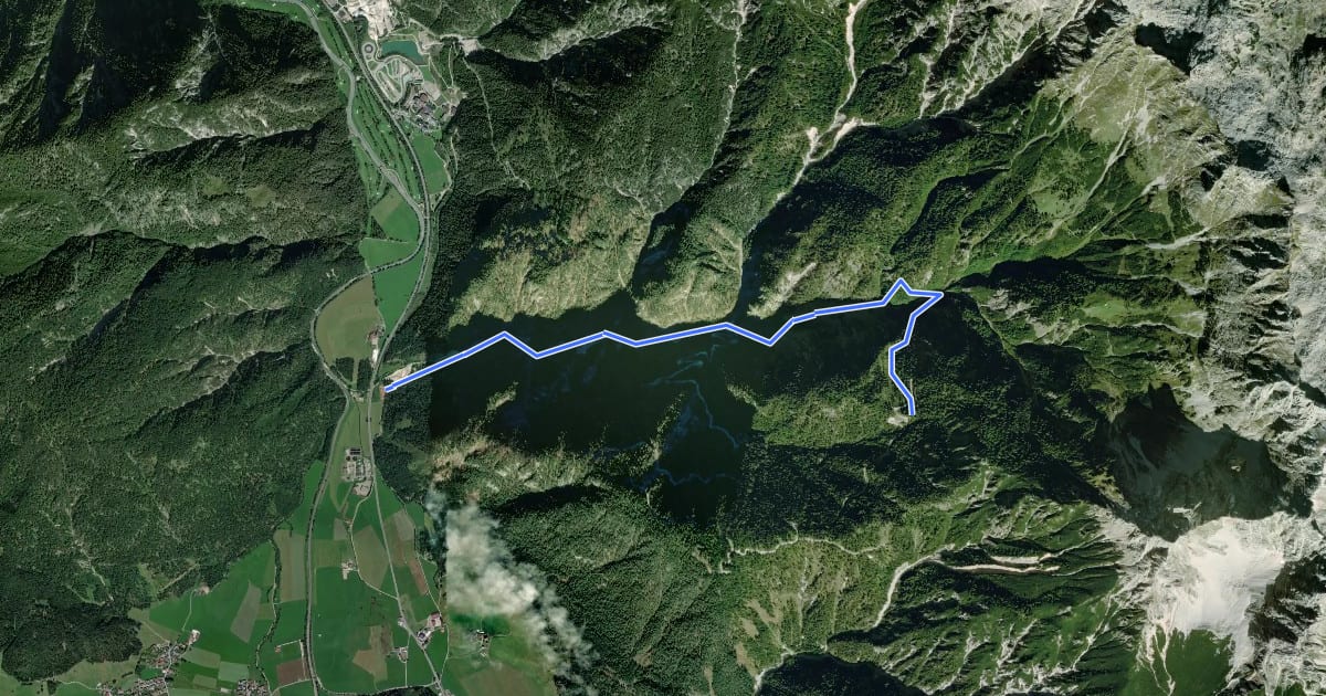 Маршрут Wanderweg 412j на спутниковом снимке