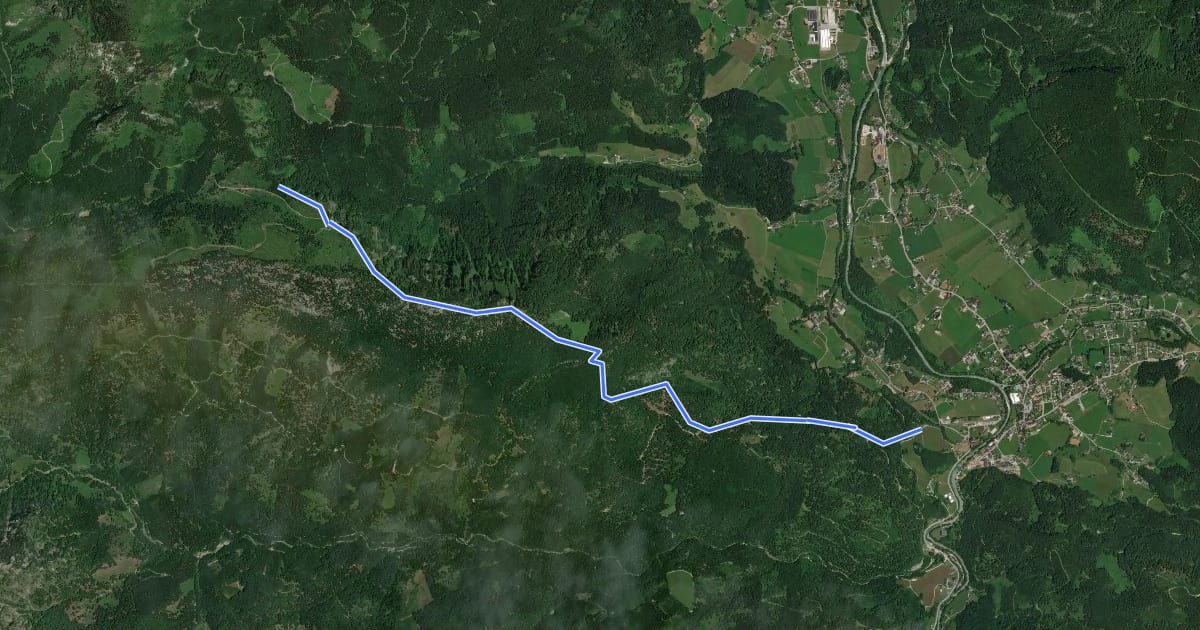 Маршрут Wanderweg 419 на спутниковом снимке
