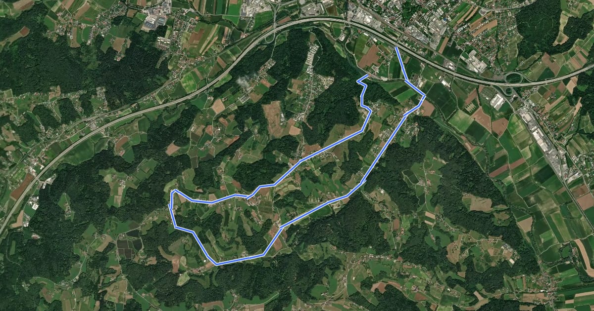 Маршрут Wanderweg 42 на спутниковом снимке