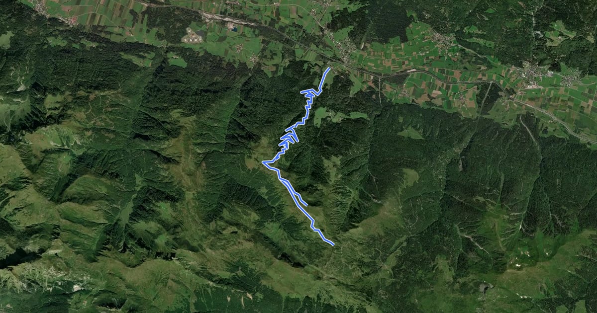 Маршрут Wanderweg 420 на спутниковом снимке