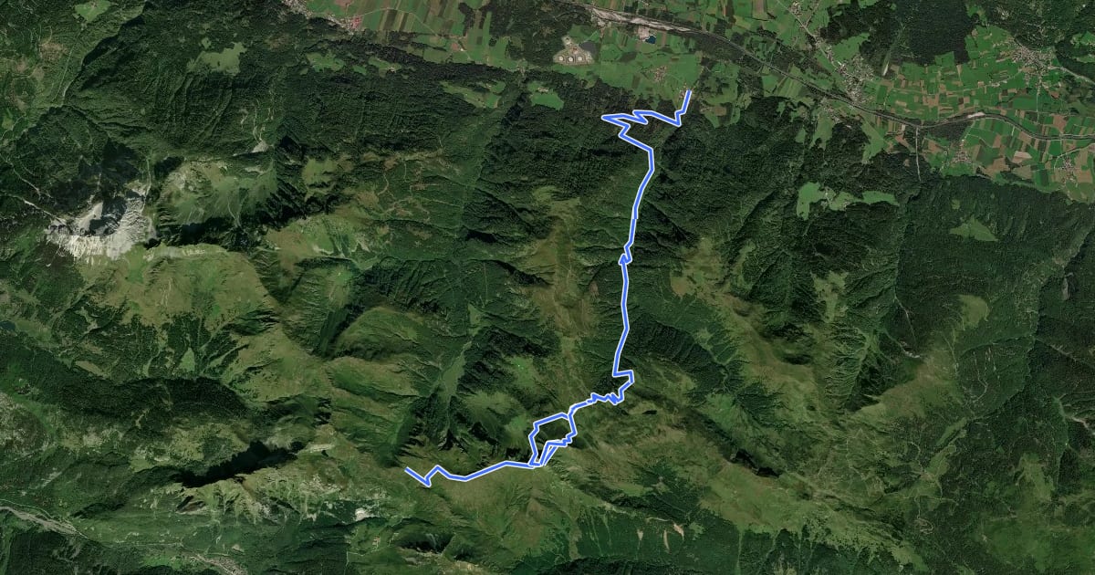 Маршрут Wanderweg 421 на спутниковом снимке