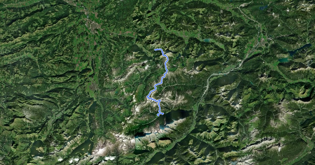 Маршрут Wanderweg 421 на спутниковом снимке