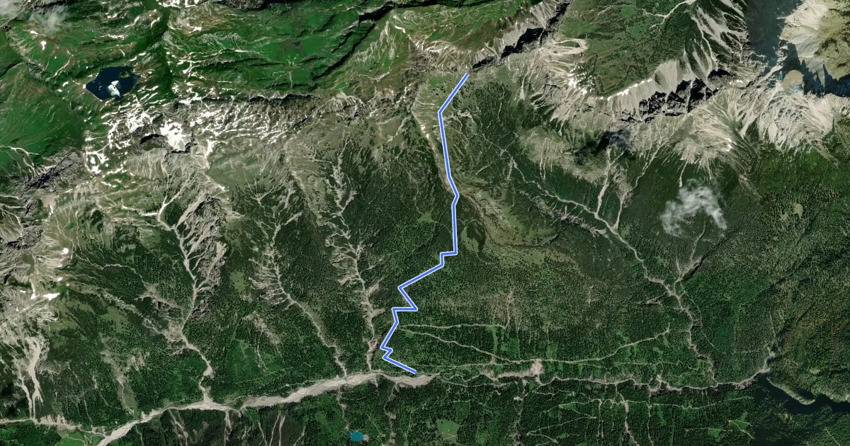 Маршрут Wanderweg 425 на спутниковом снимке