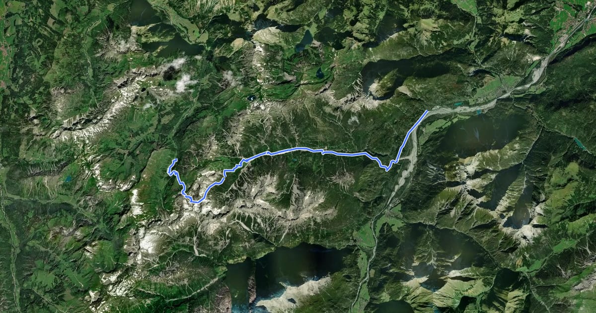 Маршрут Wanderweg 427 на спутниковом снимке