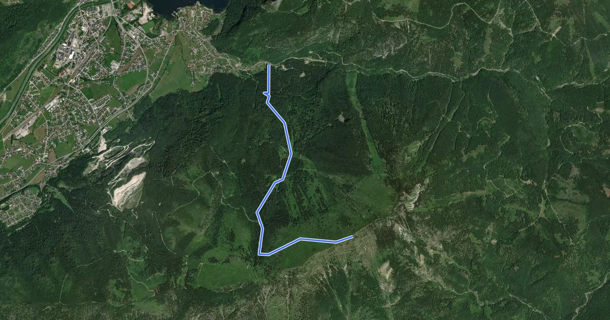 Маршрут Wanderweg 427 на спутниковом снимке