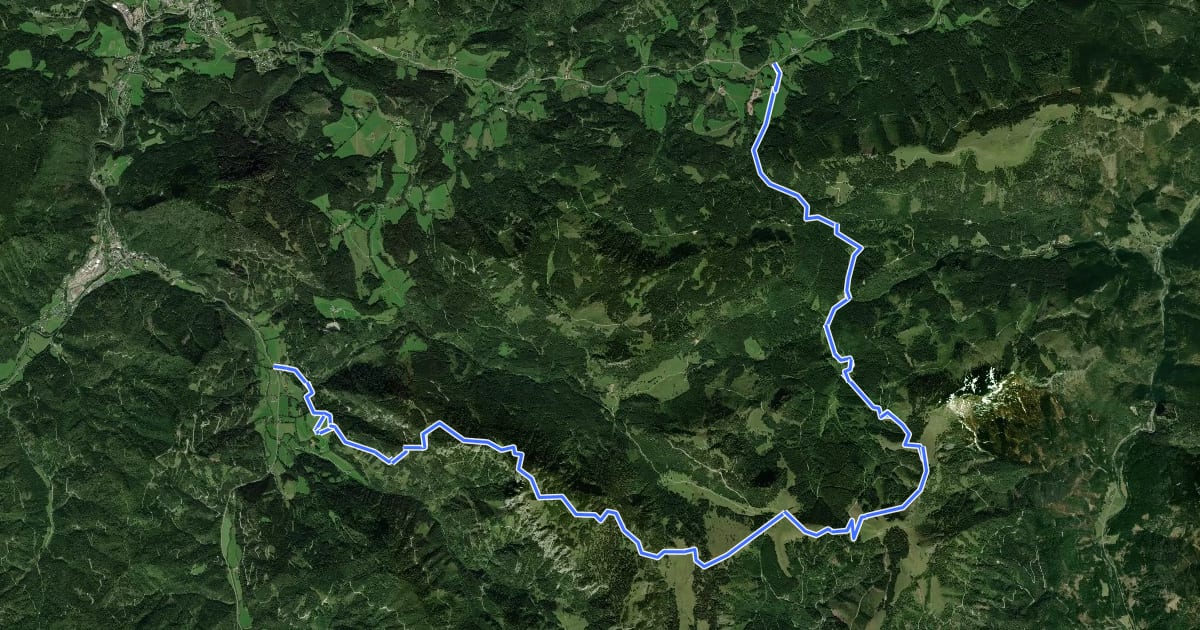 Маршрут Wanderweg 428 на спутниковом снимке