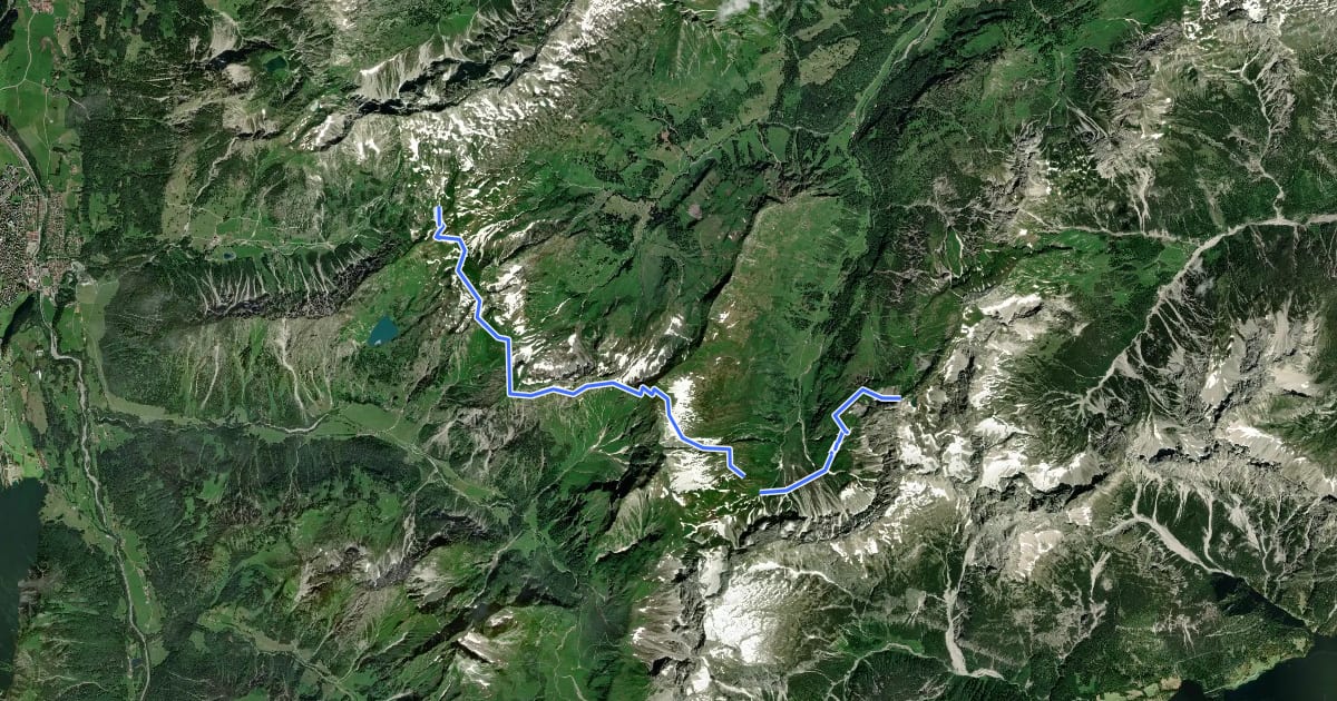 Маршрут Wanderweg 428 на спутниковом снимке