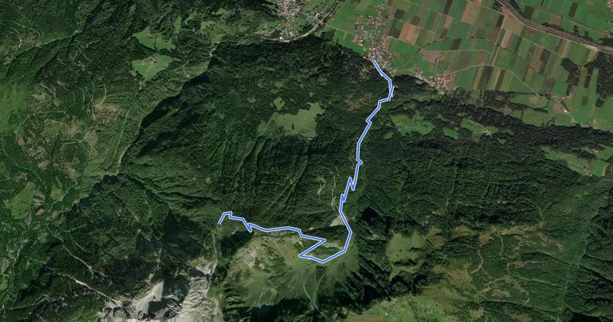 Маршрут Wanderweg 429 на спутниковом снимке