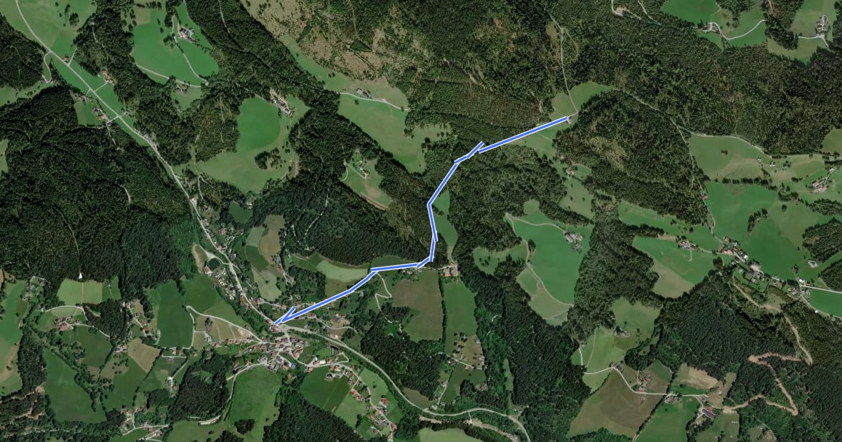 Маршрут Wanderweg 43 на спутниковом снимке
