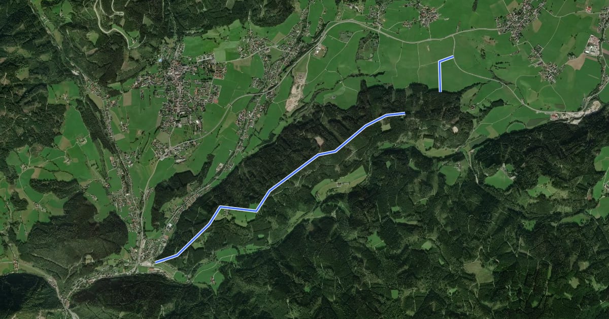 Маршрут Wanderweg 43 на спутниковом снимке