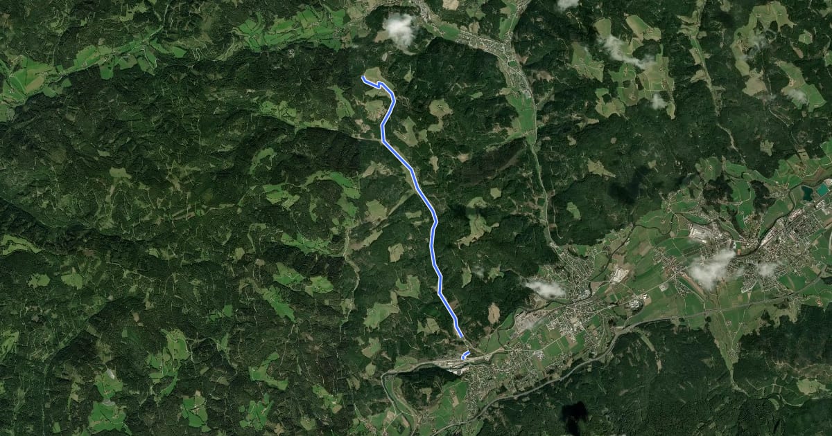 Маршрут Wanderweg 43 на спутниковом снимке