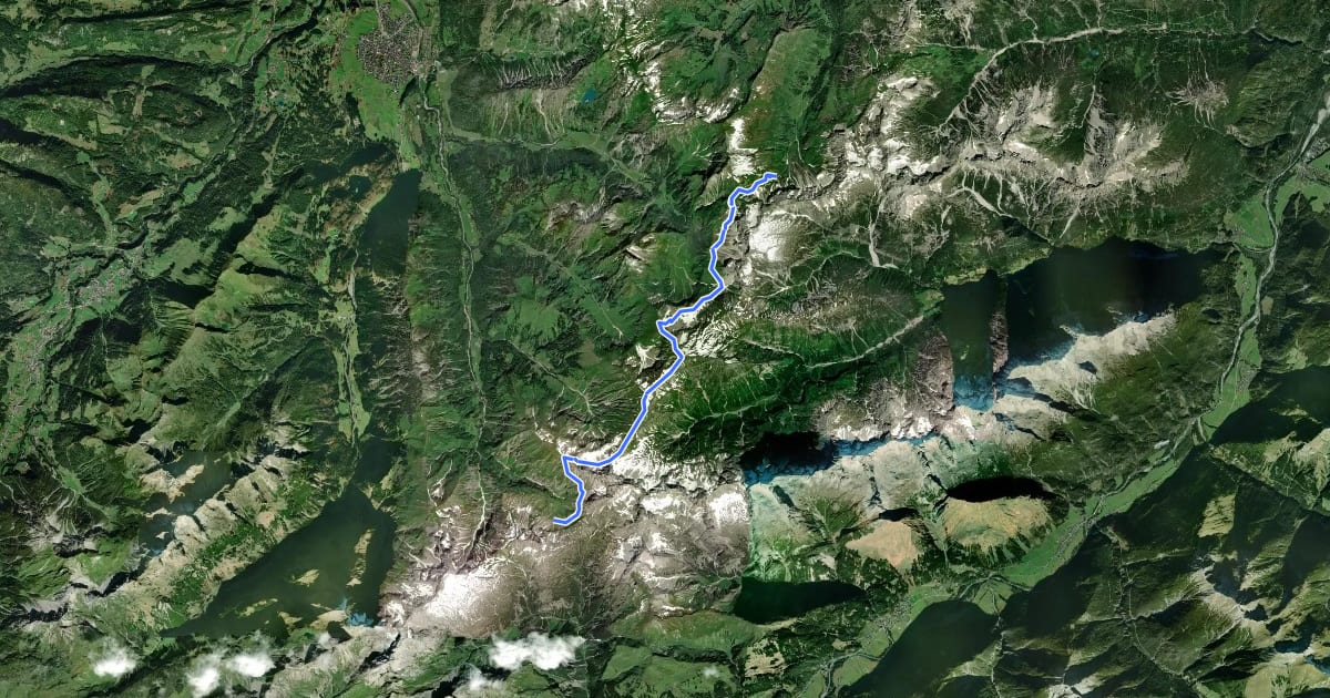 Маршрут Wanderweg 433 на спутниковом снимке