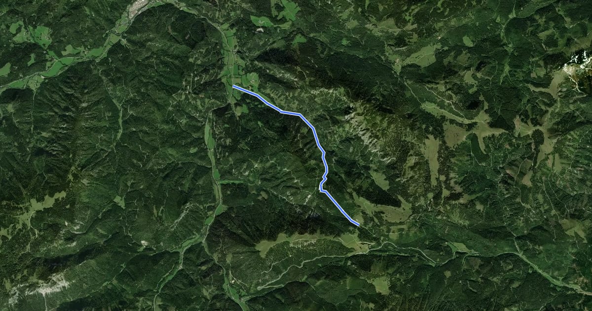 Маршрут Wanderweg 433 на спутниковом снимке
