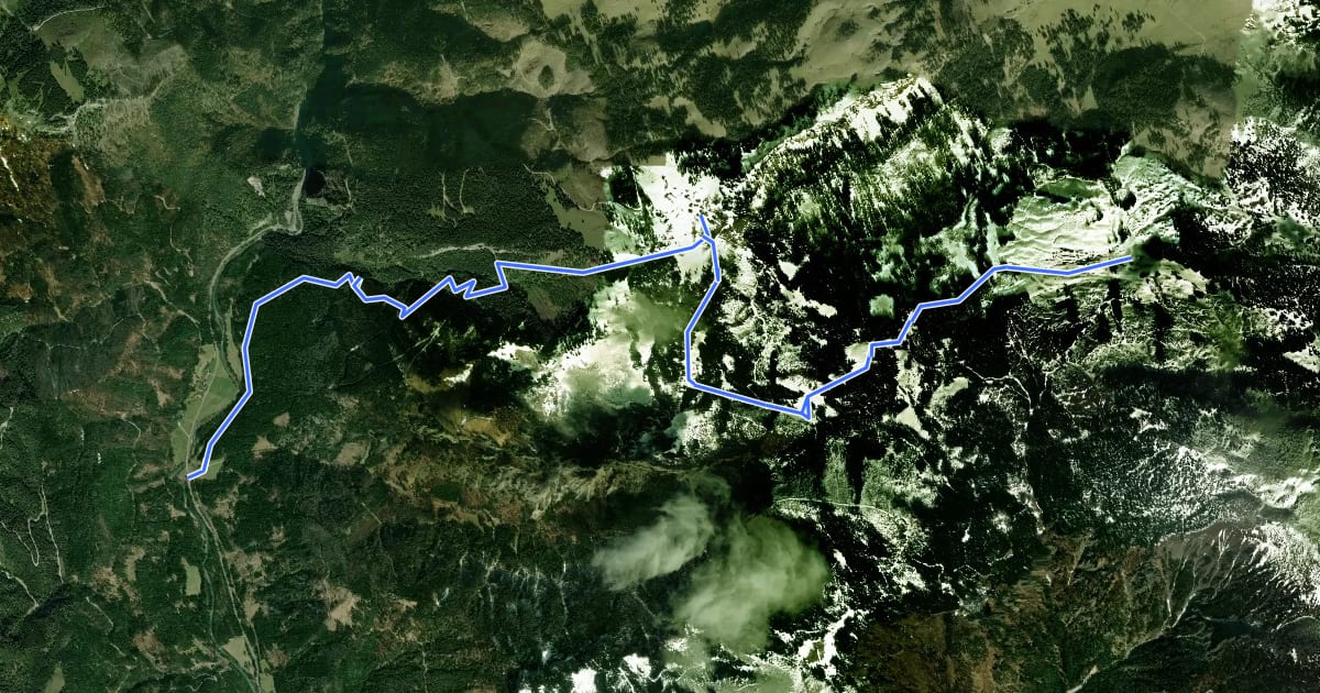 Маршрут Wanderweg 436 Bodner Alm - Haselboden - Hinteralm - Scheiterboden на спутниковом снимке
