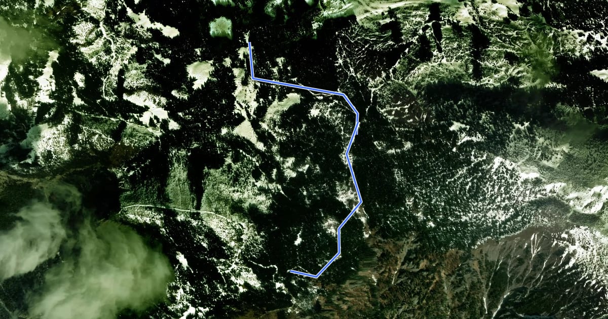 Маршрут Wanderweg 437 на спутниковом снимке