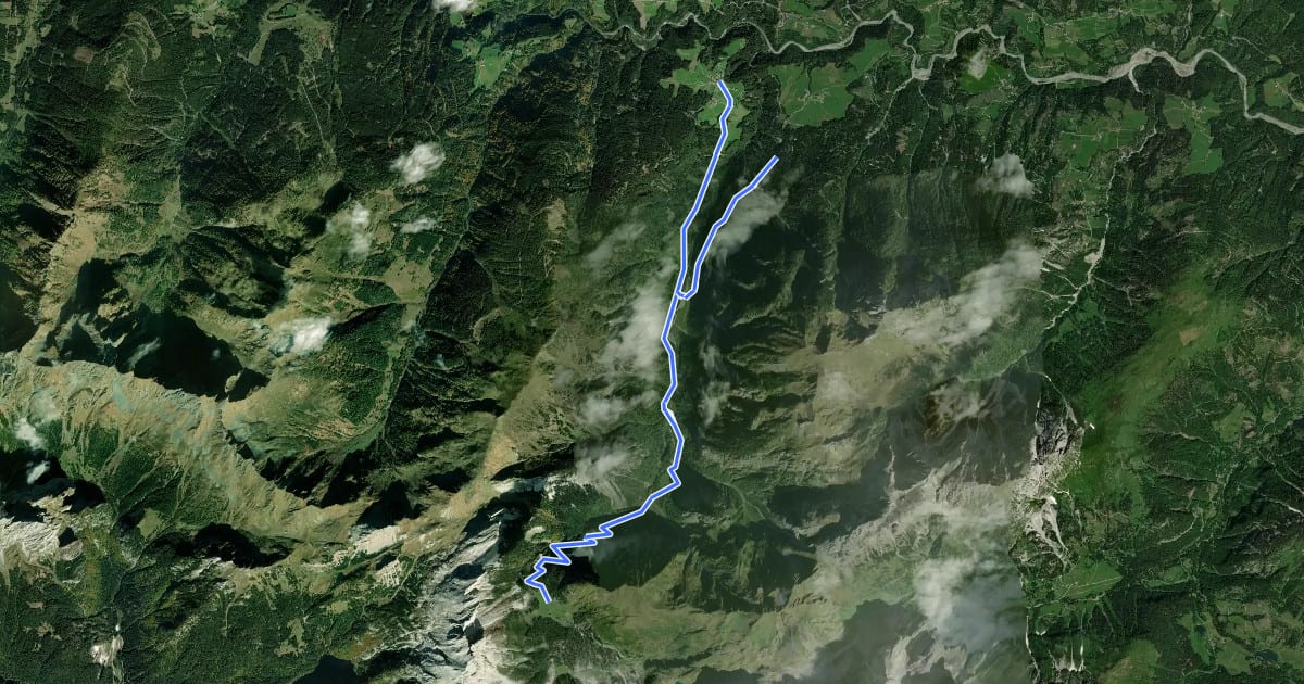 Маршрут Wanderweg 438 на спутниковом снимке