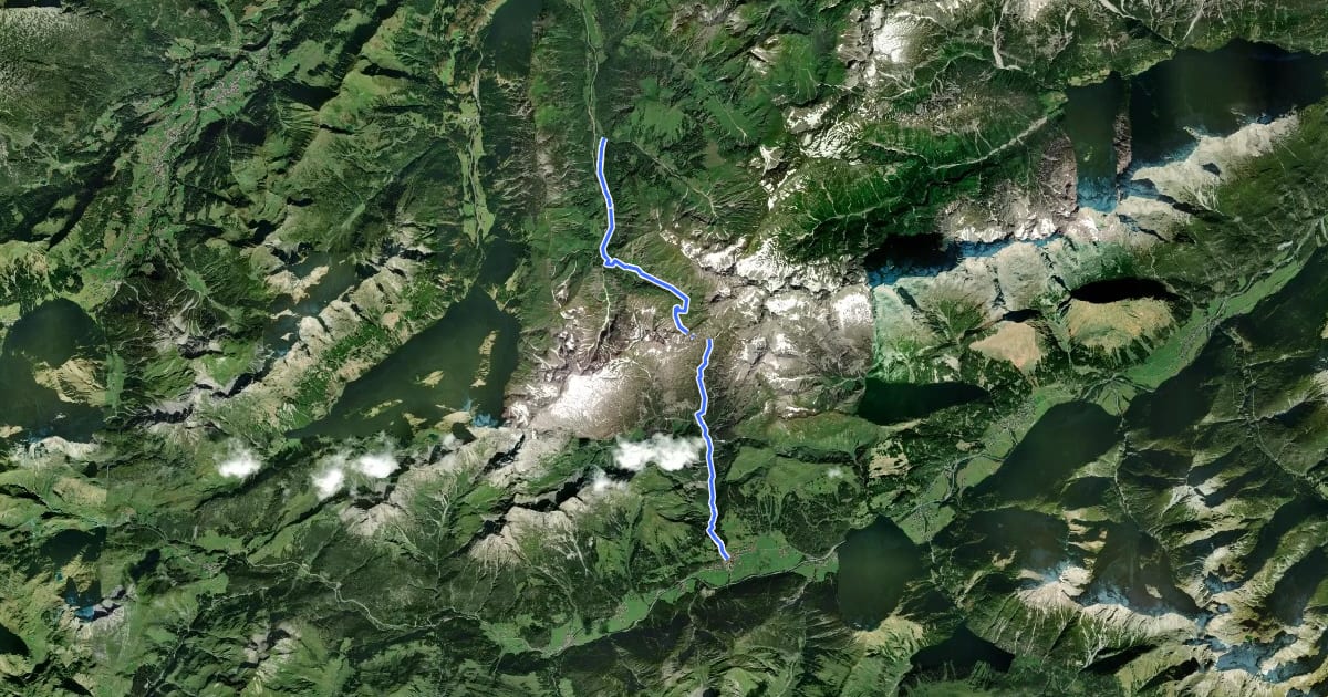 Маршрут Wanderweg 438 на спутниковом снимке