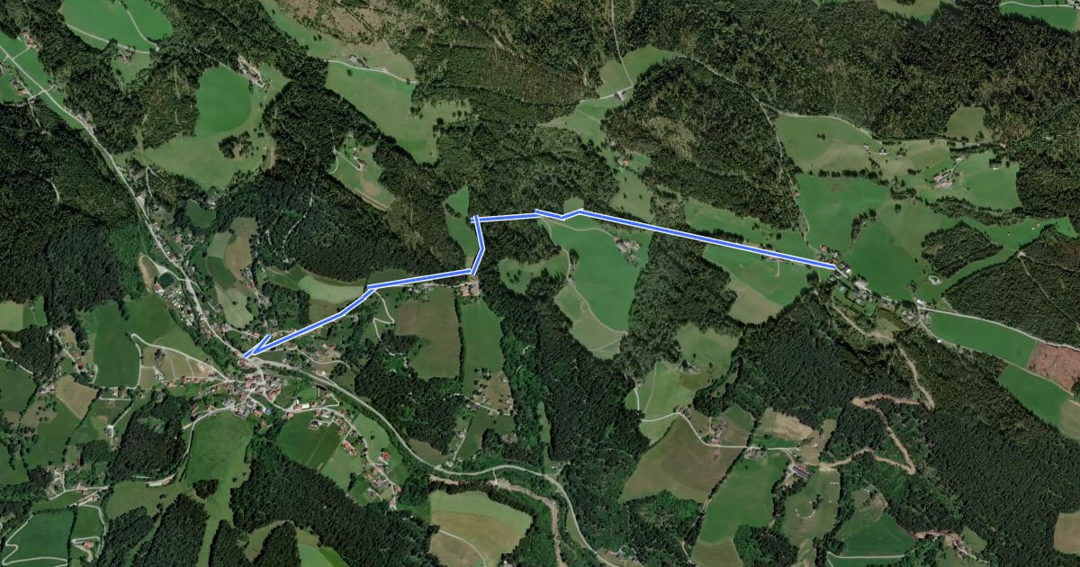 Маршрут Wanderweg 43a на спутниковом снимке