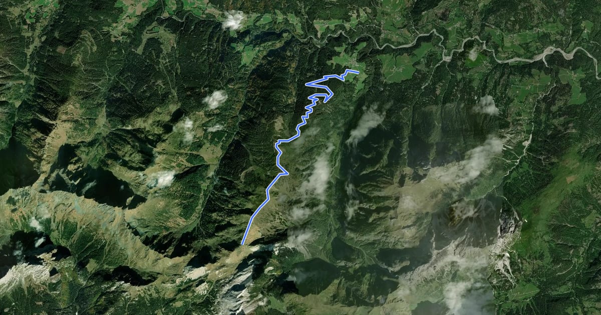 Маршрут Wanderweg 440 на спутниковом снимке
