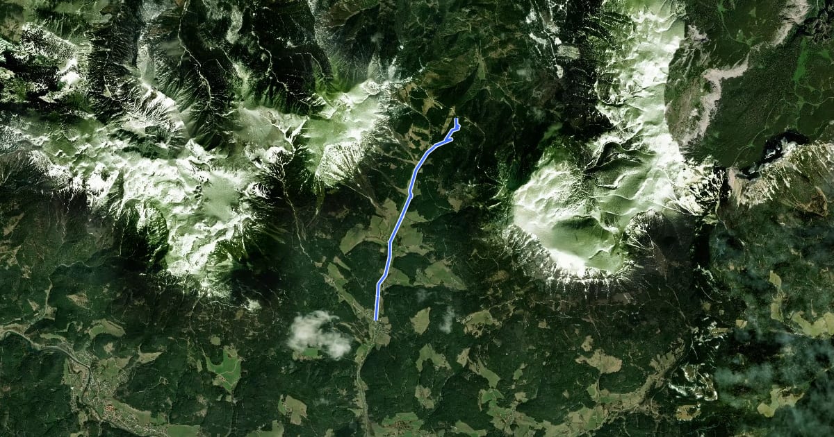 Маршрут Wanderweg 442 на спутниковом снимке