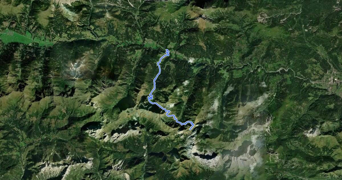 Маршрут Wanderweg 443 на спутниковом снимке