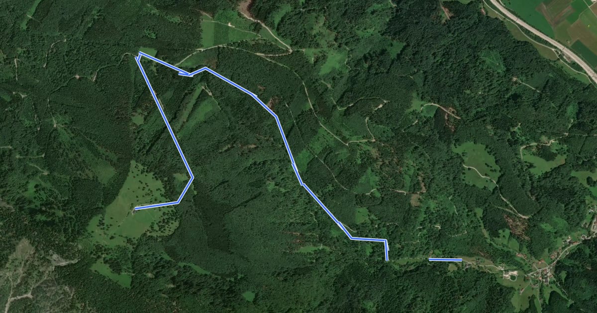 Маршрут Wanderweg 443 на спутниковом снимке