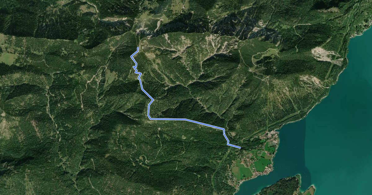 Маршрут Wanderweg 445 (blau) на спутниковом снимке
