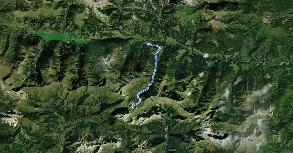 Маршрут Wanderweg 448 на спутниковом снимке