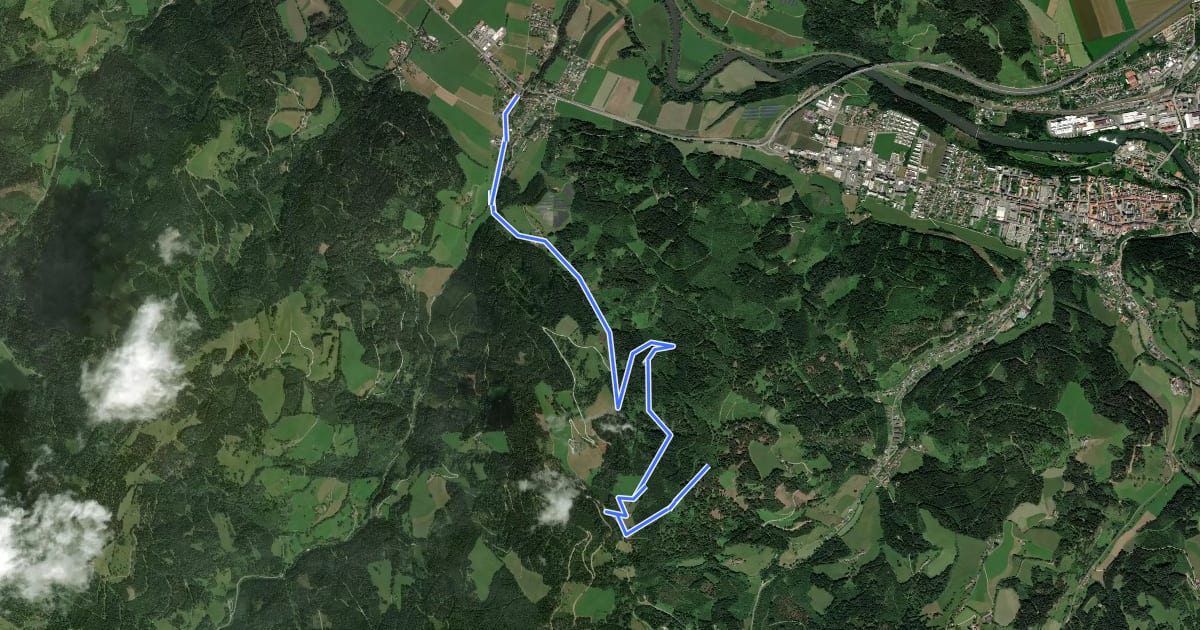 Маршрут Wanderweg 45 на спутниковом снимке