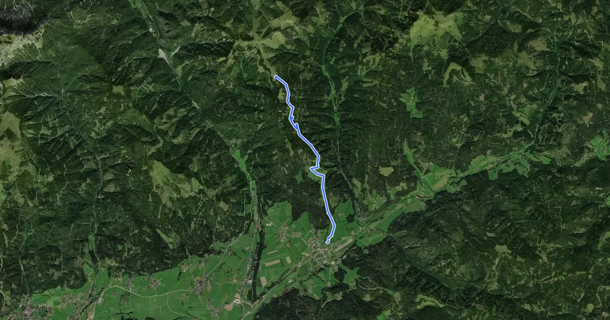 Маршрут Wanderweg 450 на спутниковом снимке