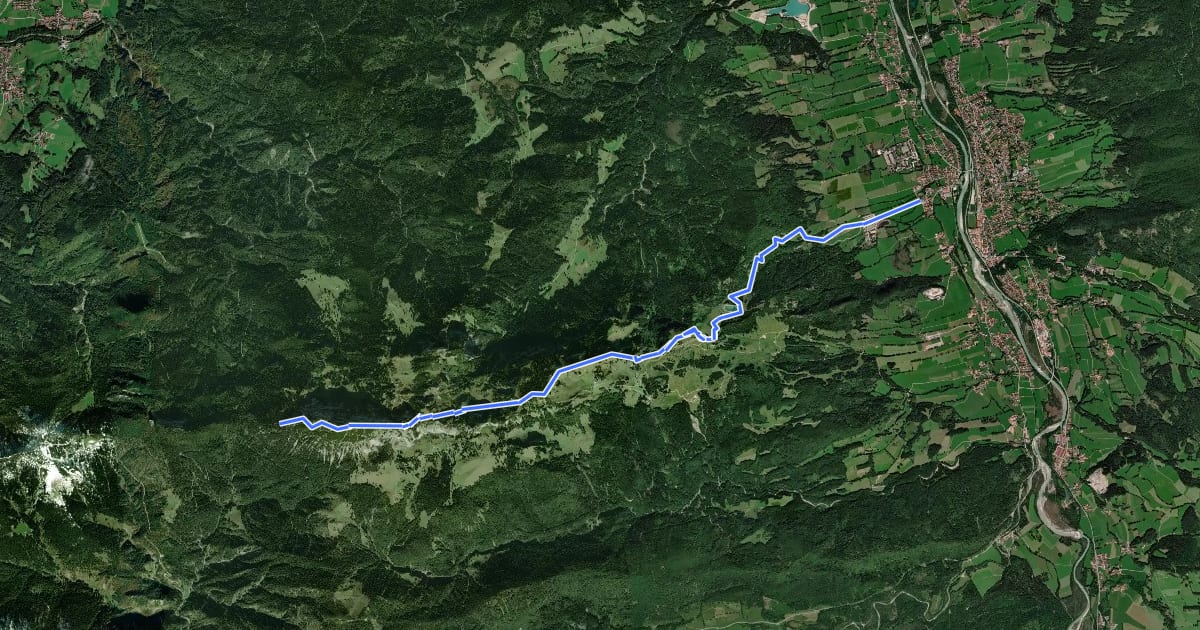 Маршрут Wanderweg 451 - Isarwinkel на спутниковом снимке