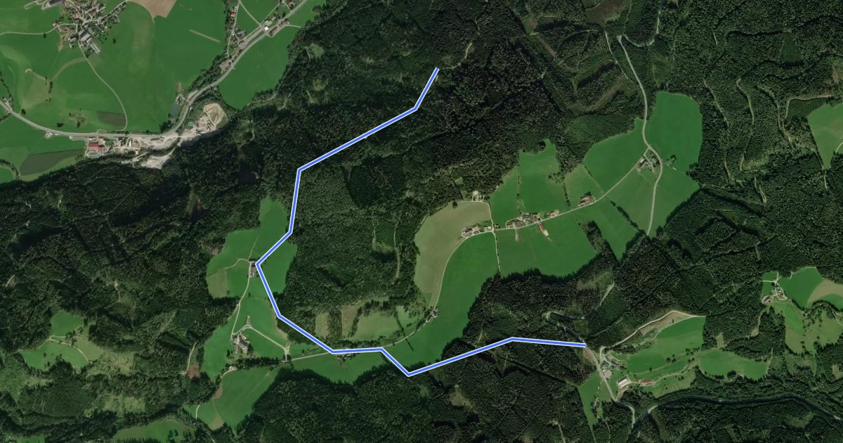 Маршрут Wanderweg 453 на спутниковом снимке