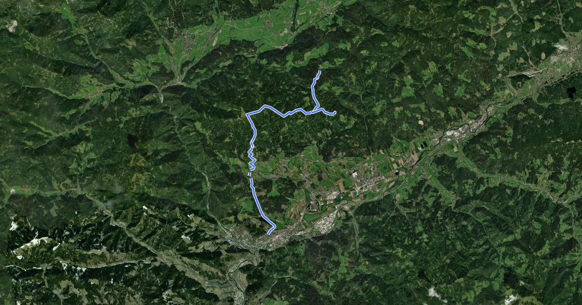 Маршрут Wanderweg 455 на спутниковом снимке