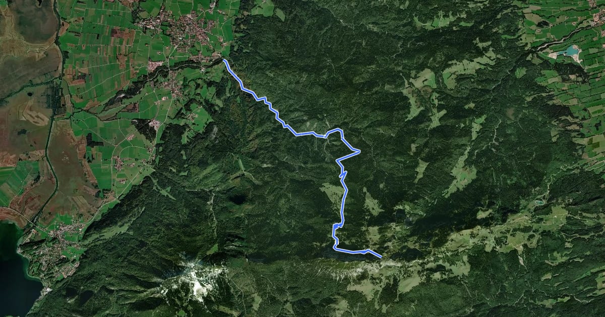 Маршрут Wanderweg 456 - Isarwinkel на спутниковом снимке