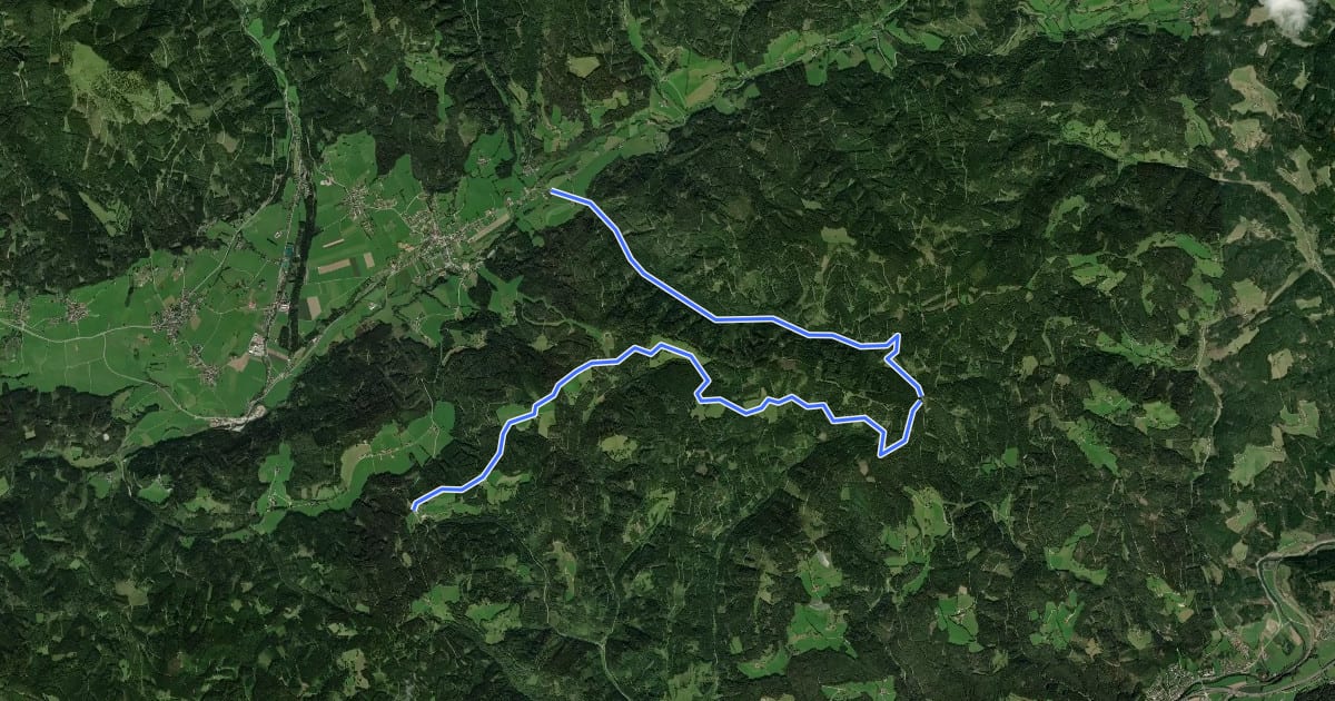 Маршрут Wanderweg 457 на спутниковом снимке