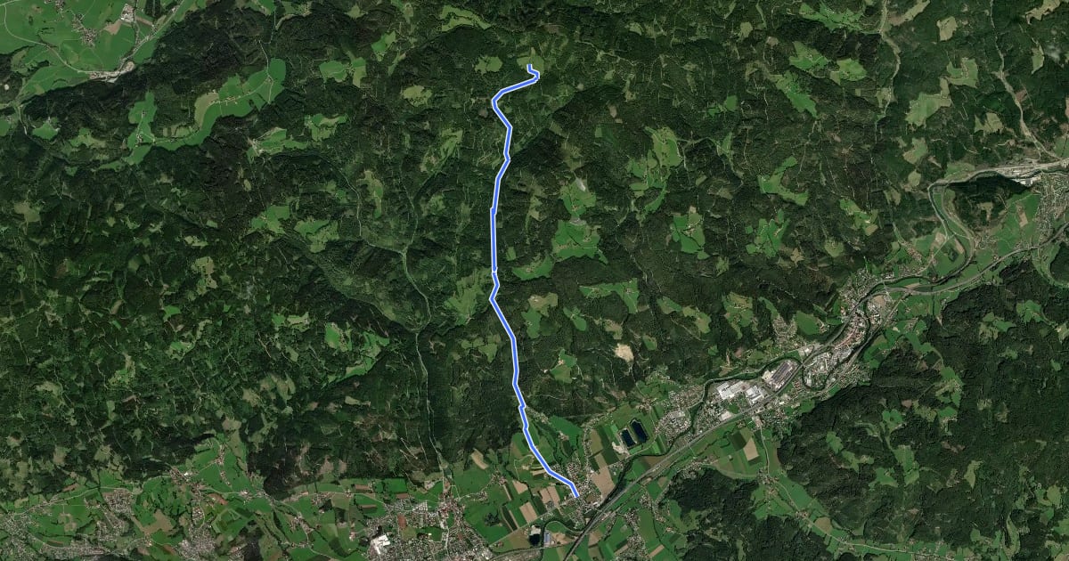 Маршрут Wanderweg 458 на спутниковом снимке