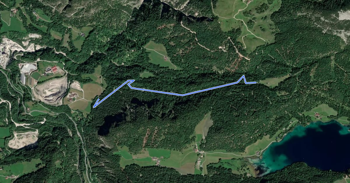 Маршрут Wanderweg 45b - Wilder Kaiser на спутниковом снимке