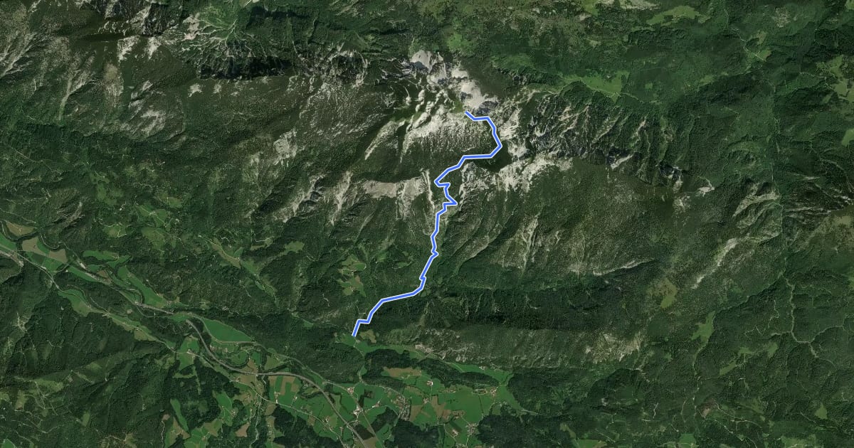 Маршрут Wanderweg 463 на спутниковом снимке