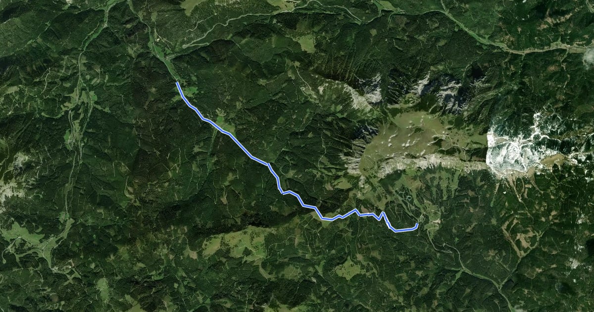 Маршрут Wanderweg 464 на спутниковом снимке