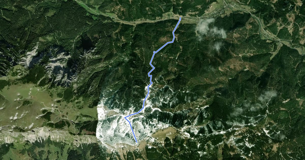 Маршрут Wanderweg 466 на спутниковом снимке