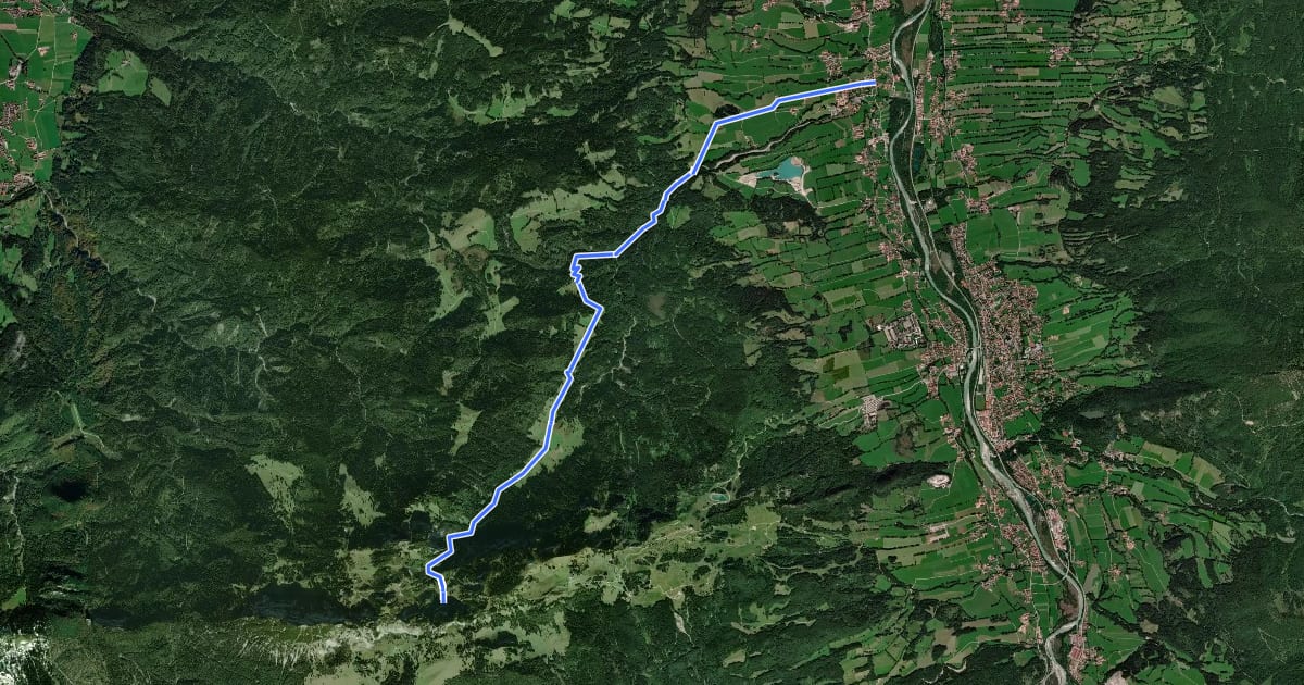 Маршрут Wanderweg 466 - Isarwinkel на спутниковом снимке